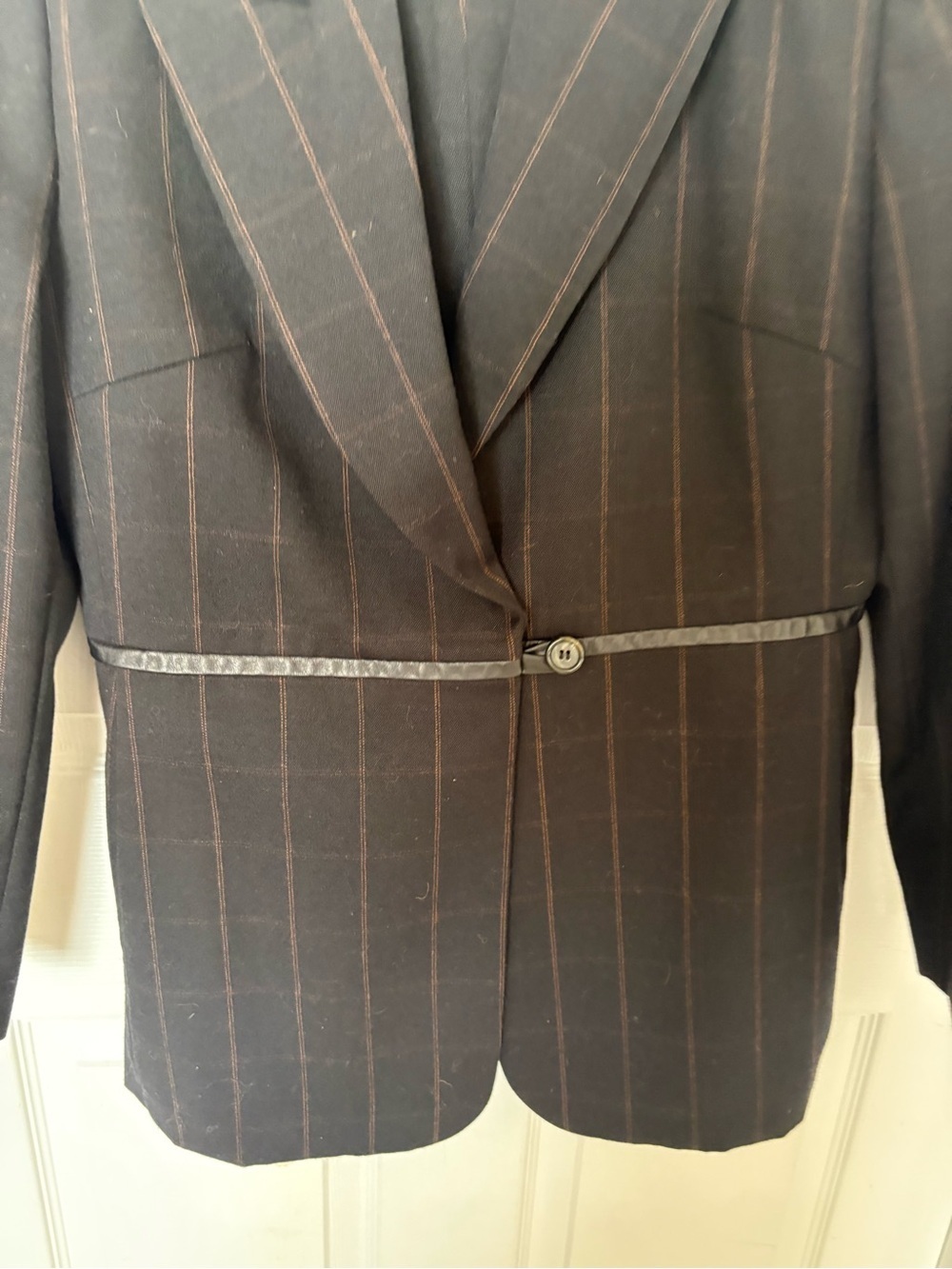 Harve Benard Black Pinstripe Pantsuit with Tailored Jacket - Picture 7 of 8